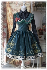 Infanta Carousel Embroidery Panne Velvet Lolita Collar Jumper Dress