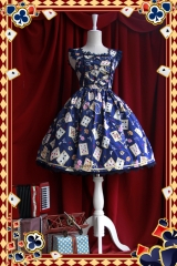 Infanta Poker Cards Printed Normal Waist Lolita Jumper Dress - Sold Out