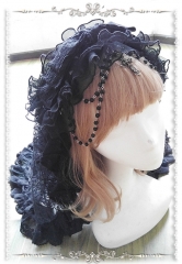 Infanta -Mrs Spider- Double Layers Black Gothic Lolita Veil