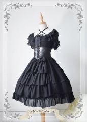 Neverland Lolita -Colorful Fairytale- Short Sleeves Open Front Lolita OP Dress