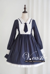 Vcastle -School Days- Striped Lolita OP Dress