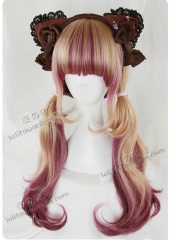 Harajuku Style Flaxen X Roes Violet Gradient Curly Wig