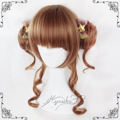 Brown Face Framing Lolita Wig with Ponytail Buns