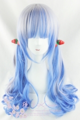 65cm Silver Blue Highlighted Blend Lolita Curly Wig