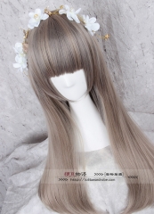 70cm Alluvial Gold X Light Gray Blend Lolita Straight Wig