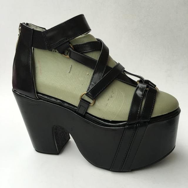 Matte black & 12cm heel + 7cm platform