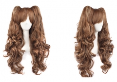 Coffee X Beige Long Curls Lolita Wig with 2 Ponytails