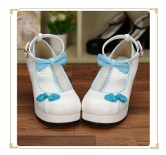 Chinese style Bow Embroidery Lolita Heels Shoes