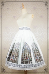 AcYutHorizon -Immortals- Gothic Stained Glass Printed Lolita Skirt - Preorder