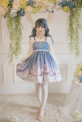 Le Miroir -Butterfly Pavilion- Lolita High Waist Jumper Dress
