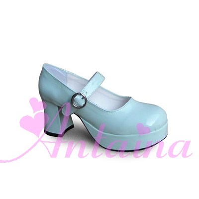 Glossy blue & 7.5cm heel + 3cm platform