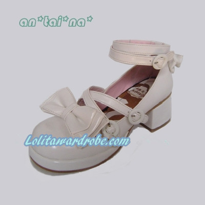 Matte white & 4.5cm heel + 1cm platform