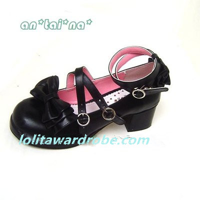 Matte black & 4.5cm heel + 1cm platform