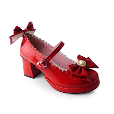 Glossy red & 4.5cm heel + 1cm platform