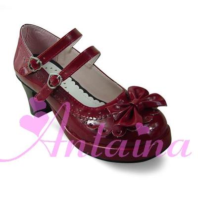 Glossy wine & 6.5cm heel + 1cm platform