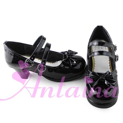 Glossy black & 6.3cm heel + 1cm platform