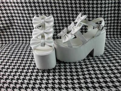 Matte white & 12cm heel + 8cm platform