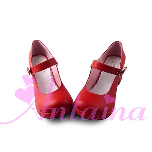 Matte red & 4.5cm heel + 1cm platform