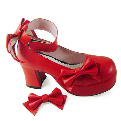 Matte red & 7.5cm heel + 3cm platform