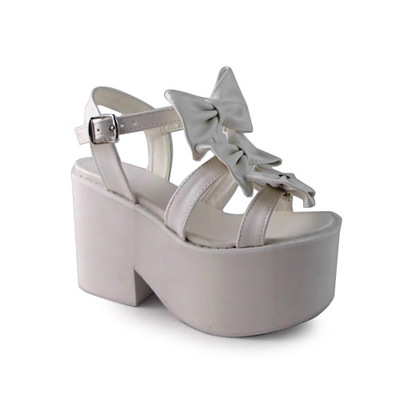 Matte white & 10cm heel + 6cm platform