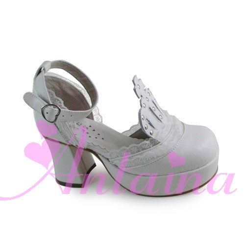 Matte white & 7.5cm heel + 3cm platform