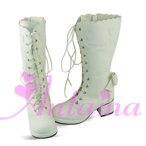Matte white without front bows & 4.5cm heel + 1cm platform