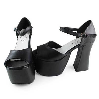 Matte black & 12cm heel + 7.5cm platform