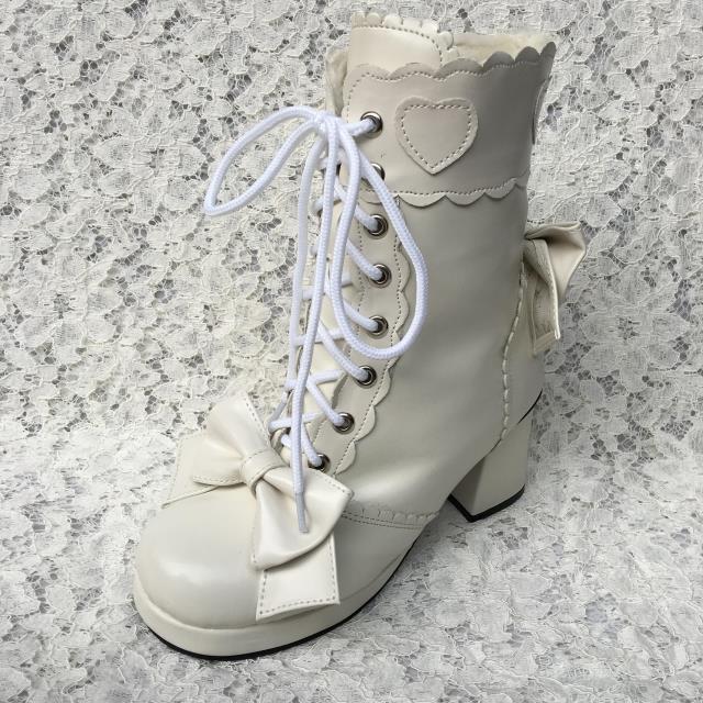 Matte white & 6.3cm heel + 1cm platform