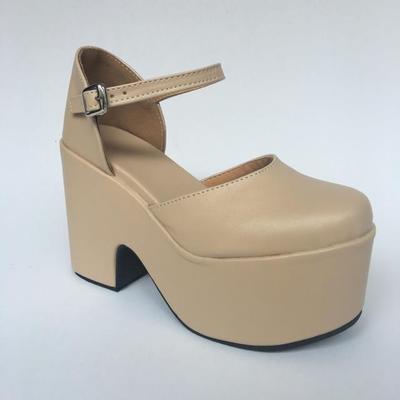 Matte beige & 10cm heel + 5cm platform