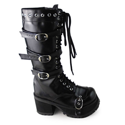 Matte black & 8cm heel + 4cm platform