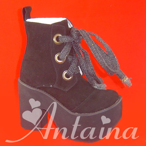 Black Suede & 12cm heel + 7cm platform