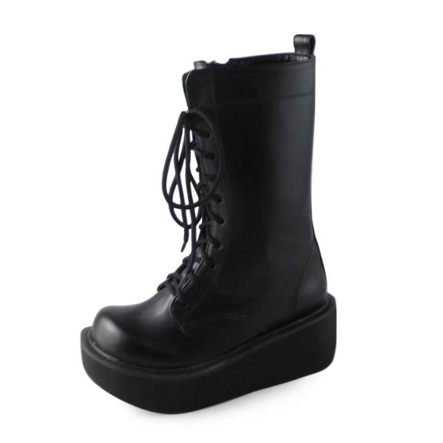 Matte black & 5cm heel + 3cm platform
