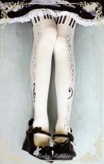 Piano Printed Lolita Tights