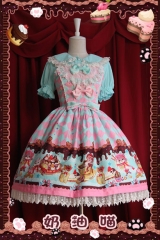 Infanta Cream Cat Pure Cotton Lolita Jumper Dress