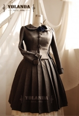 Yolanda In Memory of Hepburn Elegant Velvet Lolita Short Coat and Skirt