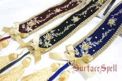 Surface Spell -Bourbon Dynasty- Vintage Embroidery Lolita Headband Head Belt with Tassels