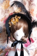 Surface Spell Uniclor Darkstriped Gothic Lolita Half Bonnet