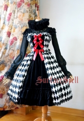 Surface Spell -Virtual Joker- Argyle Lolita Jumper Dress - Customizable