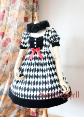 Surface Spell -Virtual Joker- Argyle High Waist Lolita OP Dress - Customizable