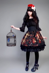 Neverland Lolita (SuffleSong) -Maiden's Secret Garden- High Waist Fishbone Lolita Skirt