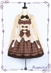 Pumpkin Cat -Cream Chocolate- Lolita Salopette - Sold Out