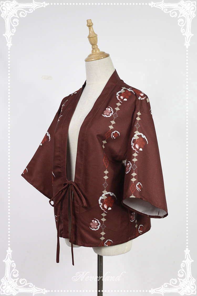 Dark red haori