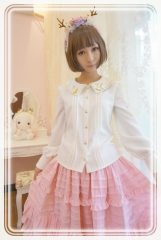 Little Dipper -The Cat Who Wants to Reach for the Stars- Embroidery Collar Lolita Blouse