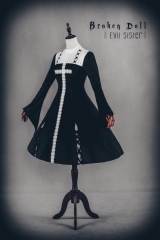 Broken Doll -Evil Sister- Long Sleeves Lolita OP Dress Version I