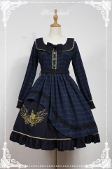 Neverland Lolita -Prospective Student- Embroidery Long Sleeves Lolita OP Dress