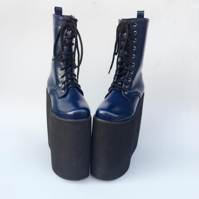 Matte ultramarine & 20cm heel + 17cm platform