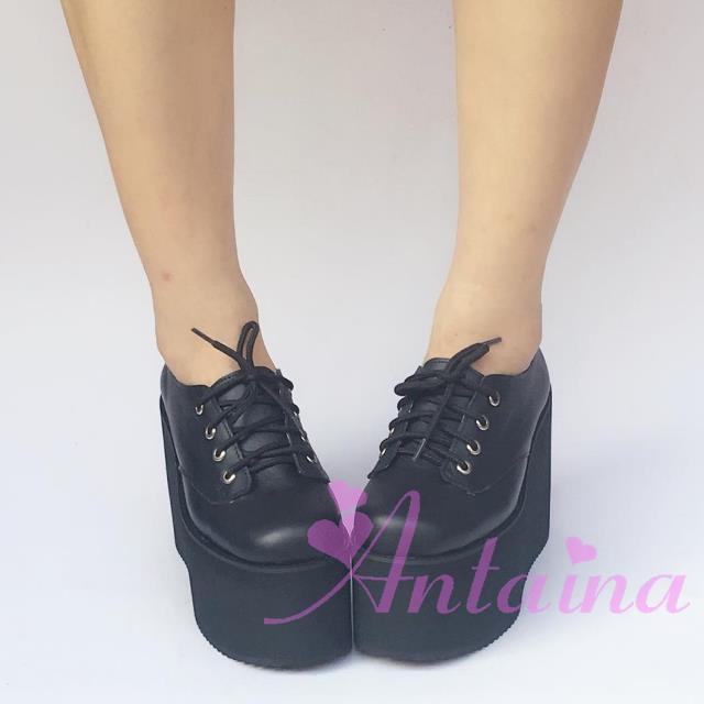 Black (real cow leather) & 11cm heel + 7cm platform