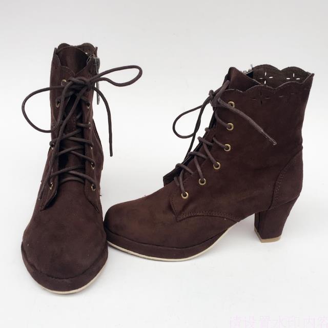 Coffee Velvet & 6.3cm heel + 1cm platform