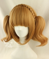 Honey Brown BOBO Lolita Short Wig wigh 2 Ponytails