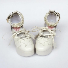 Stars Straps Pearl Strands High Platform Lolita Shoes